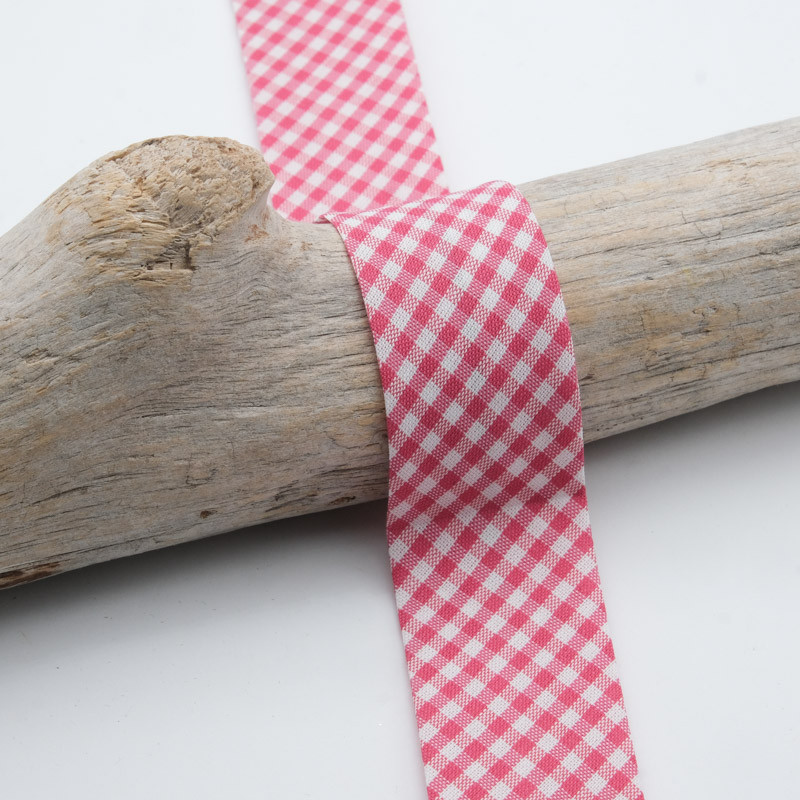 30mm Fuchsia Vichy Biais - Maison Klem